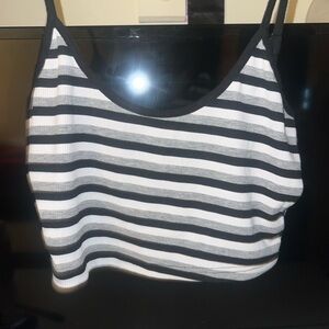 SHEIN Black and White Fitted Crop Camisole